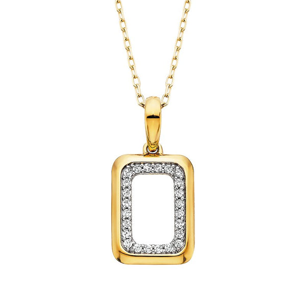 Sale! Rectangular Halo Pendant .12tw