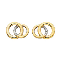 White Sapphire Vermeil Circle Post Earrings