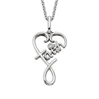 Sale! SS Faith Diamond Pendant .01tw