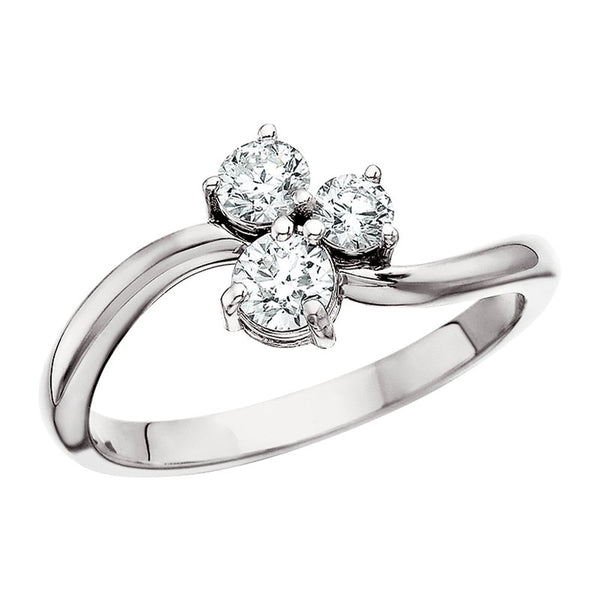 Sale! Three Stone Cluster Ring 1/2tw