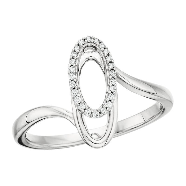10K White Gold .07tw Diamond Double Oval Ring