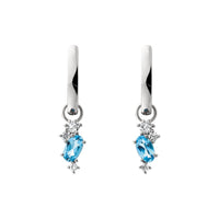 Sale! Blue Topaz Drop Hoops