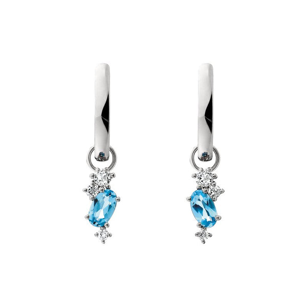 Sale! Blue Topaz Drop Hoops