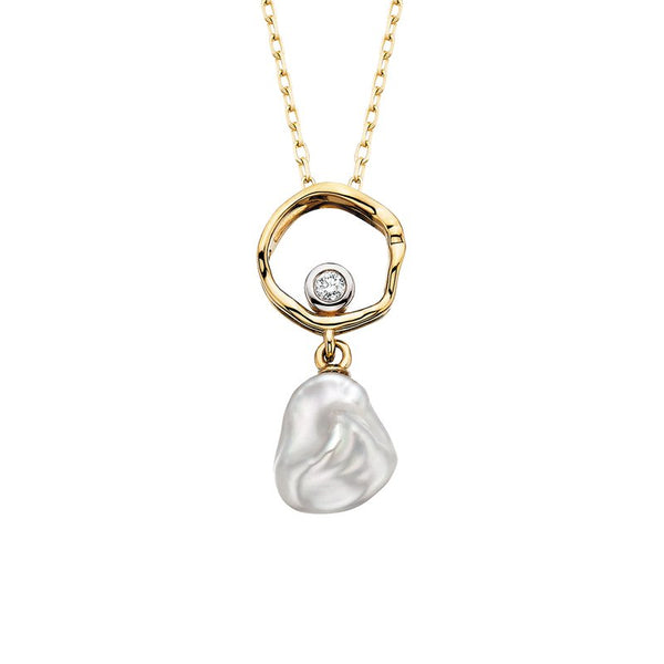 Sale! Keshi Pearl and Diamond Pendant