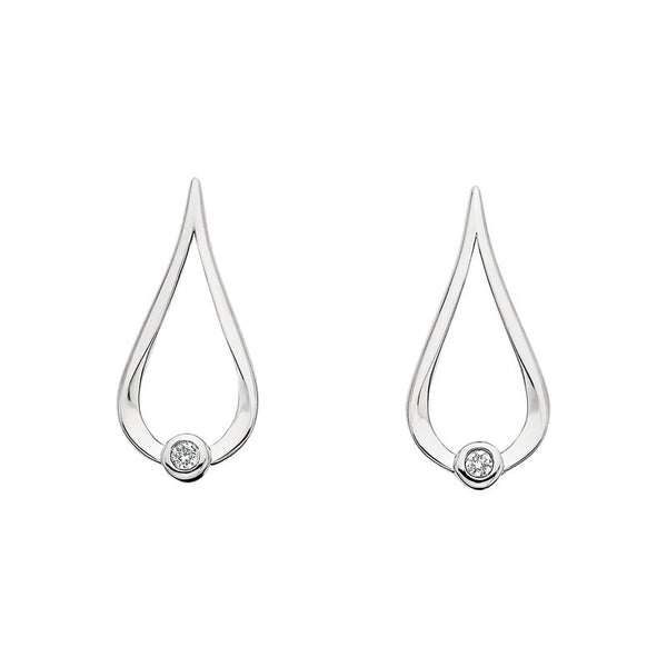 Sale! SS Diamond Teardrop Earrings