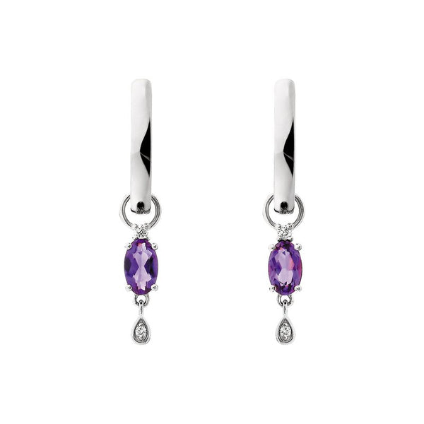 Sale! Amethyst Drop Hoops