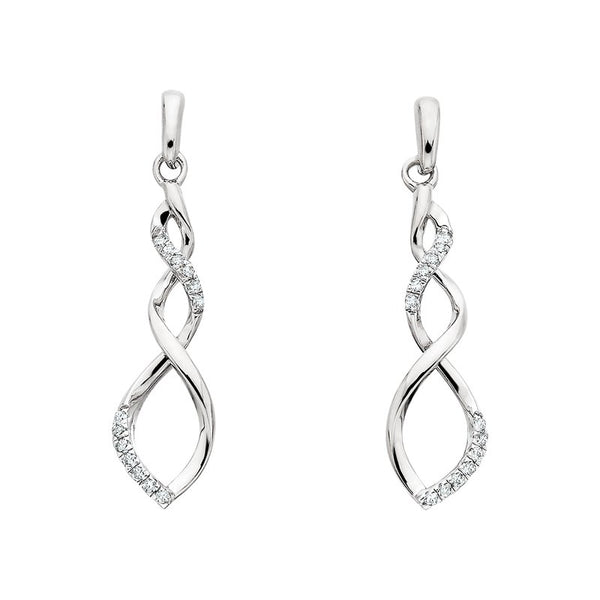 Sale! SS Diamond Spiral Earrings