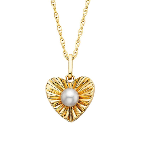 Sale! Pleated Pearl Heart Pendant