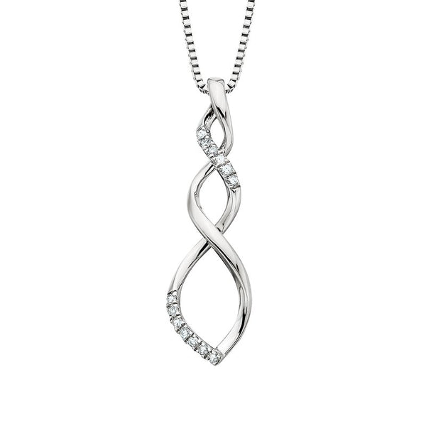 Sale! Sterling Silver Diamond Spiral Pendant