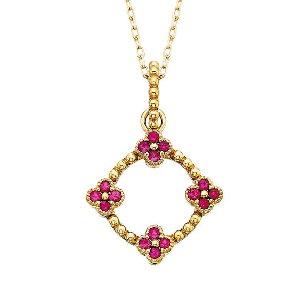Sale! Ruby Quatrefoil Pendant