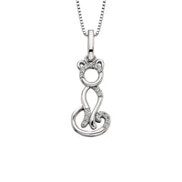 Sale! White Topaz Cat Pendant