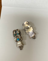 Sterling Silver and Turquoise Native American Kachina Figure Post Earrings