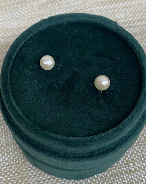 14K White Gold 6-6.5mm AA Akoya Pearl Earrings