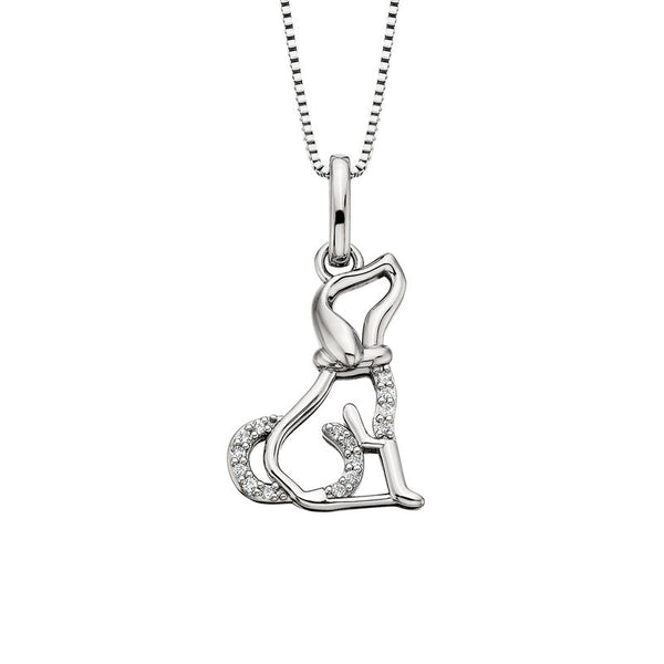 Sale! White Topaz Dog Pendant