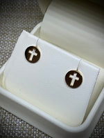 10K Yellow Gold Cross Cutout Earrings