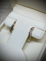 14K Yellow Gold .25tw Diamond Hoop Earrings