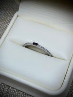 10K White Gold L.C. Alexandrite and Diamond Stackable Ring