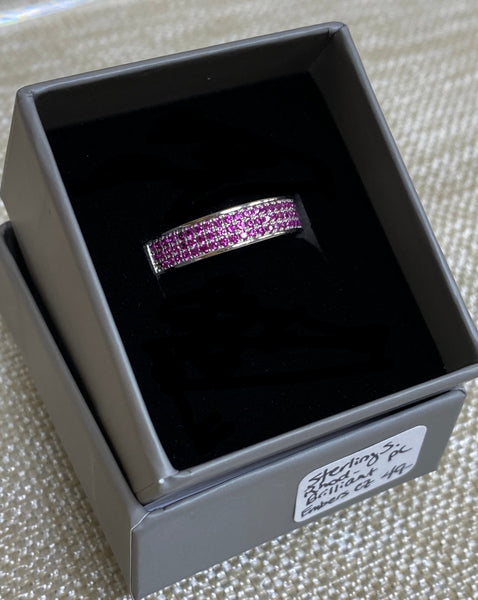 Sterling Silver Brilliant Embers Pink CZ Ring