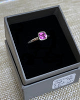 Sterling Silver Rhodium Plated C. Pink Sapphire