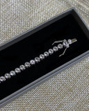 Sterling Silver Rhodium Plated White Topaz 7" Bracelet