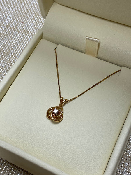 14K Yellow Gold Love Knot Necklace