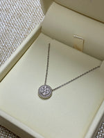 10K White Gold .13tw Diamond Round Cluster Rope Necklace