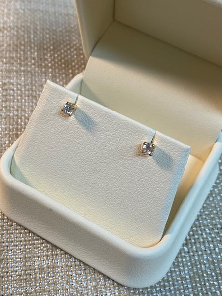 14K Yellow Gold .25ctw LG Diamond Stud Screwback Earrings