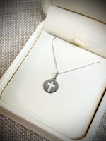 10K White Gold Cutout Cross Necklace