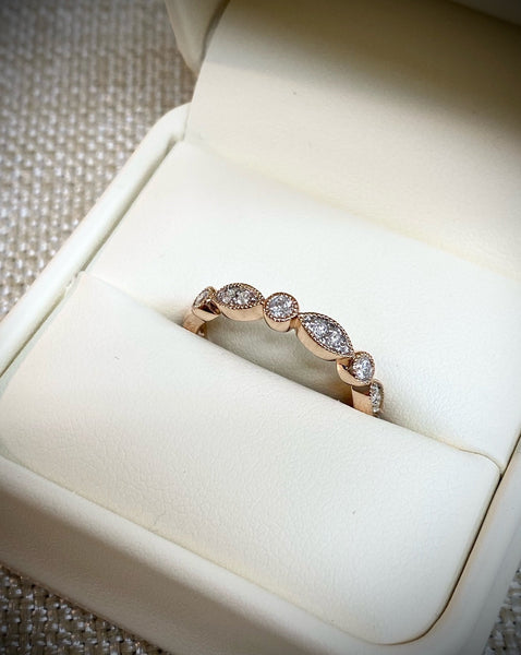 14K Rose Gold .25tw Diamond Ring