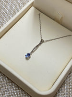 10K White Gold Tanzanite and Diamond Necklace