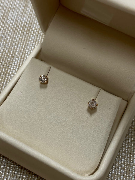 14K Yellow Gold .34tw Diamond Stud Earrings