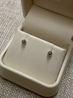 14K White Gold Ball Stud Earrings