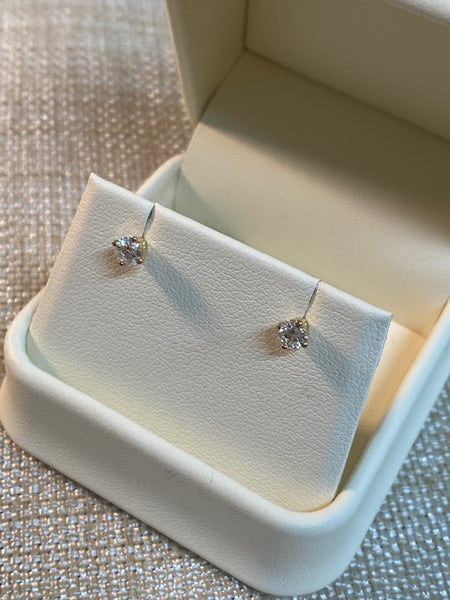 14K Yellow Gold .33ctw LG Diamond Stud Screwback Earrings